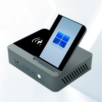 Negro/Plata 0.3Kg Mini PC Host de escritorio 128G Almacenamiento con Wifi/CPU/OS actualizable